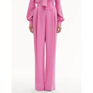 OSCAR DE LA RENTA Wide Leg Silk Georgette Pants in Roh Pink 8